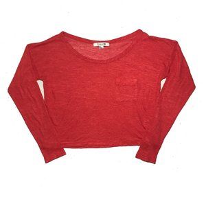 Forever 21 Scoop Neck Cropped Sweatshirt Sweater
